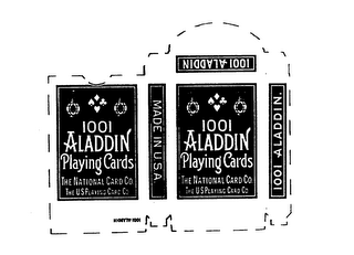 1001 ALADDIN PLAYING CARDS THE NATIONALCARD CO. THE U.S. PLAYING CARD CO. 1001 ALADDIN. logo