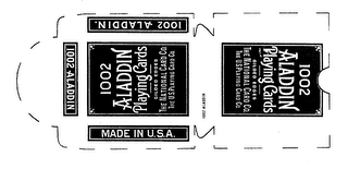 1002 ALADDIN PLAYING CARDS GILDED EDGESTHE NATIONAL CARD CO.  THE U.S. PLAYING CARD CO. MADE IN U.S.A. 1002 ALADDIN. logo
