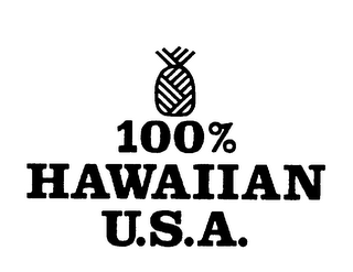 100(PERCENT) HAWAIIAN U.S.A. logo