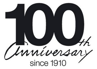 100TH ANNIVERSARY SINCE 1910 logo