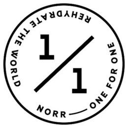 1/1 NORR ONE FOR ONE REHYDRATE THE WORLD logo