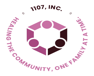 1107, INC. HEALING THE COMMUNITY, ONE FAMILY AT A TIME. logo