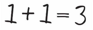 1+1=3 logo