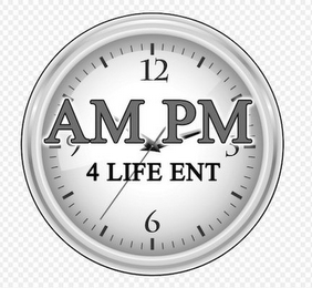 12 3 6 9 AM PM 4 LIFE ENT logo