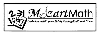 123 MOZARTMATH UNLOCK A CHILD'S POTENTIAL BY LINKING MATH AND MUSIC logo