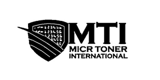 123456 123456 123456 3456 56 MTI MICR TONER INTERNATIONAL logo