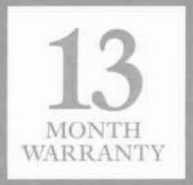 13 MONTH WARRANTY logo