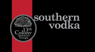 13TH COLONY AMERICUS GEORGIA SOUTHERN VODKA logo