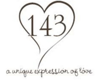 143 A UNIQUE EXPRESSION OF LOVE; I LOVE YOU A UNIQUE EXPRESSION OF LOVE logo