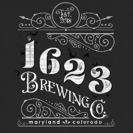 1623 BREWING CO. EST 2018 MARYLAND COLORADO logo