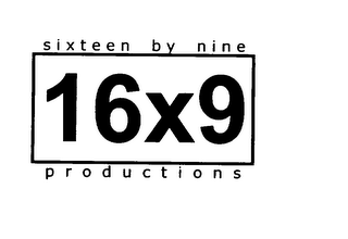 16X9 SIXTEEN BY NINE PRODUCTIONS logo