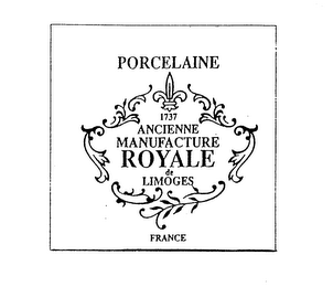 1737 ANCIENNE MANUFACTURE ROYALE DE LIMOGES PORCELAINE FRANCE logo