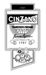 1757 CINZANO FRANCESCO CINZANO & CIA.S.P.A.-ITALY FRANCESCO CINZANO CASA FONDATA NEL 1757 logo