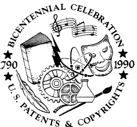 1790 BICENTENNIAL CELEBRATION 1990 U.S. PATENTS & COPYRIGHTS logo
