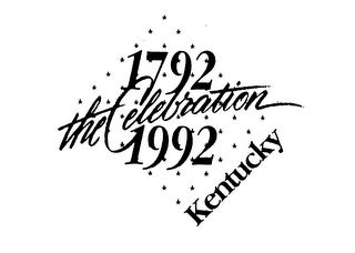 1792 1992 THE CELEBRATION KENTUCKY logo