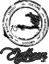 18 EIGHTEEN 4081 LEGACY CULTURE MOVEMENT MDCCCIV REP. D'HAITI logo