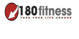 180 FITNESS TURN YOUR LIFE AROUND logo