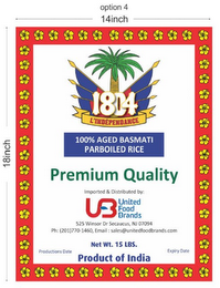 1804 L?INDÉPENDANCE 100% AGED BASMATIC PARBOILED RICE PREMIUM QUALITY IMPORTED & DISTRIBUTED BY: UFB UNITED FOOD BRANDS logo