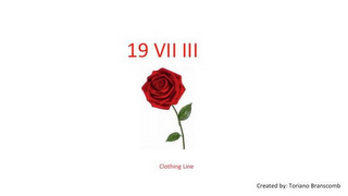 19 VII III CLOTHING LINE. logo