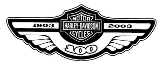 1903 HARLEY-DAVIDSON MOTOR CYCLE 2003 100 logo