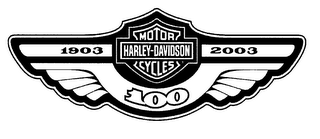 1903 HARLEY-DAVIDSON MOTOR CYCLE 2003 100 logo