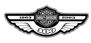 1903 HARLEY-DAVIDSON MOTOR CYCLES 2003 100 logo