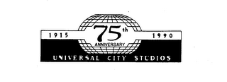 1915 75TH ANNIVERARY 1990 UNIVERSAL CITY STUDIOS logo