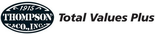 1915 THOMPSON & CO., INC. TOTAL VALUES PLUS logo