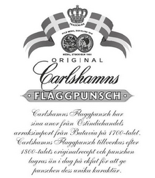 1917 TRADEMARK GOLD MEDAL. BARCELONA 1888 MEDAL, STOCKHOLM 1866 ORIGINAL CARLSHAMNS FLAGGPUNSCH CARLSHAMNS FLAGGPUNSCH HAR SINA ANOR FRAN OSTINDIEHANDELNS ARRAKSIMPORT FRAN BATAVIA PA 1700-TALET. CARLSHAMNS FLAGGPUNSCH TILLVERKAS EFTER 1800-TALETS ORIGINALRECEPT OCH PUNSCHEN LAGRAS AN IDAG PA EKFAT FOR ATT GE PUNSCHEN DESS UNIKA KARAKTAR. logo