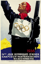 1936 IVES JEUX OLYMPIQUES D'HIVER 1936 GARMISCH-PARTENKIRCHEN DU 6 AU 16 FEVRIER 1936 logo
