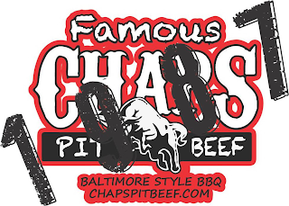 1987 FAMOUS CHAPS PIT BEEF BALTIMORE STYLE BBQ CHAPSPITBEEF.COM logo