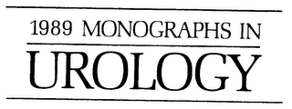 1989 MONOGRAPHS IN UROLOGY logo