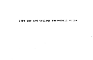 1994 PRO AND COLLEGE BASKETBALL GUIDE logo