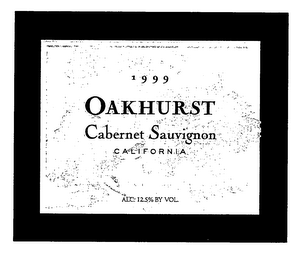 1999 OAKHURST CABERNET SAUVIGONO CALIFORNIA logo