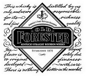 1ST AMERICA'S FIRST BOTTLED BOURBON OLD FORESTER KENTUCKY STRAIGHT BOURBON WHISKY ESTABLISHED 1870 logo