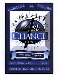1ST CHANCE INC. YOUTH DEVELOPMENT ORGANIZATION "IMPROVING OUR PRESENT; PROTECTING OUR FUTURE" PROACTIVE VS. REACTIVE logo