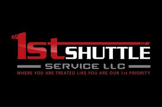 1STSHUTTLE SERVICE LLC WHERE YOU ARE TREATED LIKE YOU ARE OUR 1ST PRIORITY logo