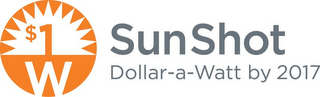 $1W SUNSHOT DOLLAR-A-WATT BY 2017 logo