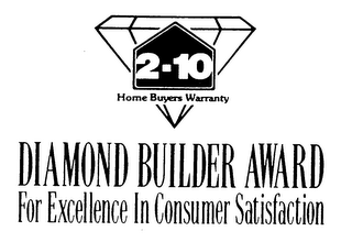 2-10 HOME BUYERS WARRANTY DIAMOND BUILDER AWARD FOR EXCELLENCE IN CONSUMER SATISFACTION logo