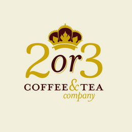 2 OR 3 COFFEE & TEA COMPANY logo