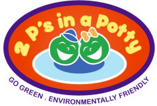 2 P'S IN A POTTY GO GREEN . ENVIRONMENTALLY FRIENDLY logo