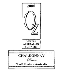 2000 OZ OZWELL AUSTRALIAN VINTNERS CHARDONNAY RESERVE SOUTH EASTERN AUSTRALIA logo