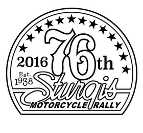 2016 76TH STURGIS MOTORCYCLE RALLY EST. 1938 logo
