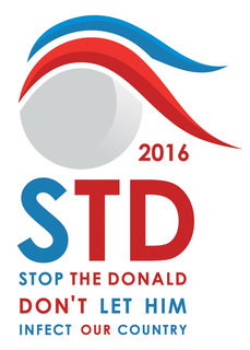 2016 STD STOP THE DONALD DON'T LET HIM INFECT OUR COUNTRY logo