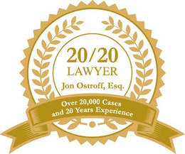 20/20 LAWYER JON OSTROFF, ESQ. OVER 20,000 CASES AND 20 YEARS EXPERIENCE logo