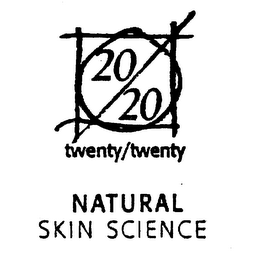 20/20 TWENTY/TWENTY NATURAL SKIN SCIENCE logo