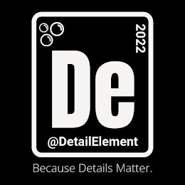 2022 DE @DETAILELEMENT BECAUSE DETAILS MATTER. logo