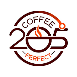 205 DEGREES PERFECT COFFEE logo
