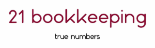 21 BOOKKEEPING TRUE NUMBERS logo