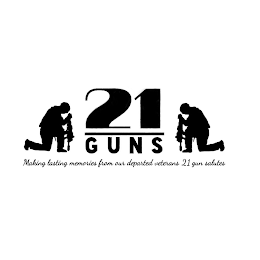 21 GUNS MAKING LASTING MEMORIES FROM OUR DEPARTED VETERANS 21 GUN SALUTES logo